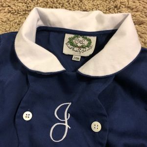 Cecil and Lou “J” monogrammed dress. 24m